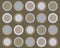 Retro blue and brown circles background