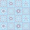 Retro Blue Kitchen Quilt Patchwork Tile Pattern