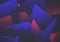 A retro blue and pink synthwave style triangular geometric background with dust, scratches and copyspace for design