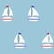 Retro boat seamless pattern. Vector illustration