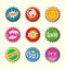 Retro bottle cap designs set 1