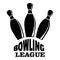 Retro bowling league logo, simple style