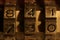 Retro Bronze Lock Number Combination. Shiny Vintage Codes