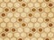 Retro brown cork texture grunge seamless background hexagon cross polygon frame