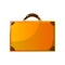 Retro Brown Leather Suitcase, Traveler Luggage Vector Illustration