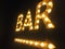 Retro bulb bar sign landscape