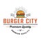 Retro Burger joint. Vintage fast food illustration. Logo cheeseburger design.