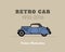 Retro cabriolet car, vintage collection