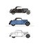 Retro cabriolet car, vintage collection