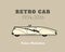 Retro cabriolet sport car, vintage collection