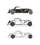 Retro cabriolet sport car, vintage collection