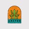 Retro cactus logo vector illustration design. vintage cactus symbol. desert icon