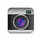 Retro camera icon on white background