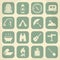 Retro camping icons set. Vector icons