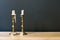 Retro Candelabra With Candles In Minimalist Room