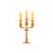 Retro candelabrum with three wax burning candles