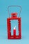 Retro candlestick handle red candle burn lamp blue