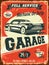 Retro car service sign