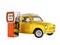 Retro car standing at the gas station car refueling illustration on white background without shadow 3d