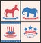 Retro Cards for Advertise of United States Political Parties