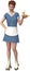 Retro Carhop Waitress Illustration Isolated