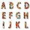 Retro Carnival Alphabet with Numbers