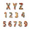 Retro Carnival Alphabet with Numbers