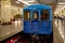 Retro carriage of the Moscow metro at the subway station