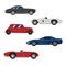 Retro cars classic and sport cars wheel set