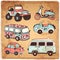 Retro cars icons set