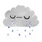 retro cartoon of cute crying cloud