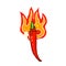 retro cartoon flaming chili pepper