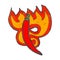 retro cartoon flaming chili pepper