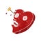 retro cartoon heart struck by arrow