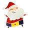 retro cartoon of a jolly father christmas