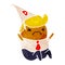 retro cartoon kawaii man in dunce hat