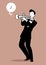 Retro cartoon music. Trumpeter playing a song.