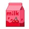 Retro Cartoon Pixelated Cherry Milk Carton
