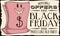 Retro Cartoon Shopping Bag for Black Friday Sales, Vector Illustration