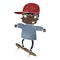 retro cartoon skateboarding boy