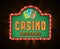 Retro casino glowing lamp banner eps 10