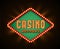 Retro casino glowing lamp banner eps 10