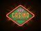 Retro casino glowing lamp banner eps 10