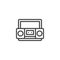 Retro cassette tape recorder line icon