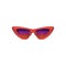 Retro cat eye sunglasses with red frame and colorful lenses - isolated drawing