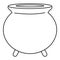 Retro cauldron icon, outline style