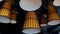 Retro Chandelier Hanging In Dark Room, Beautiful Lamp Of Vintag