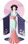 Retro character attractive japanese actress geisha