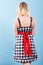 Retro checked dress with red bow