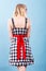 Retro checked dress with red bow